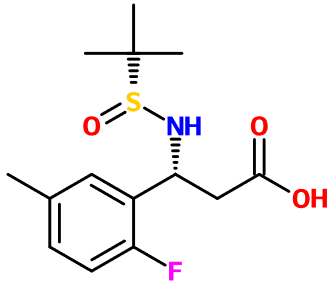 (image for) MC017875 (3R)-3-(2-Fluoro-5-methylphenyl)-3-{[(R)-2-methylpropane-2-sulfinyl]amino}propanoic acid